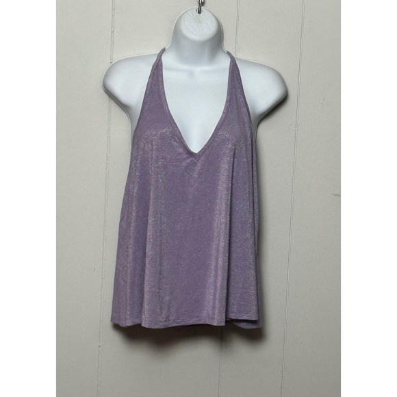 Old Navy Tops - NWT Old Navy Women's Purple Metallic Shimmer Strappy T-Back V-Neck Tank Top Sz M